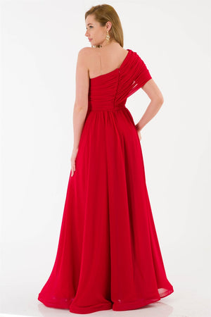 Artful Red Evening Dress