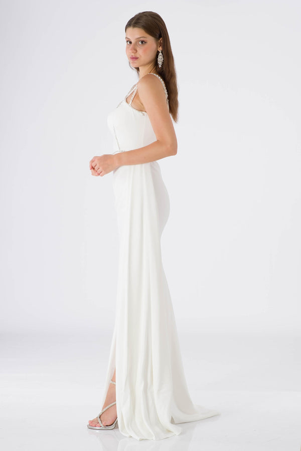 Arya Ecru Evening Dress