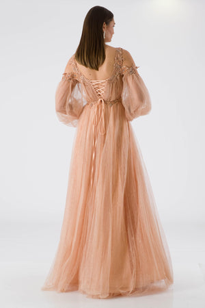 Supply salmon evening dress dress