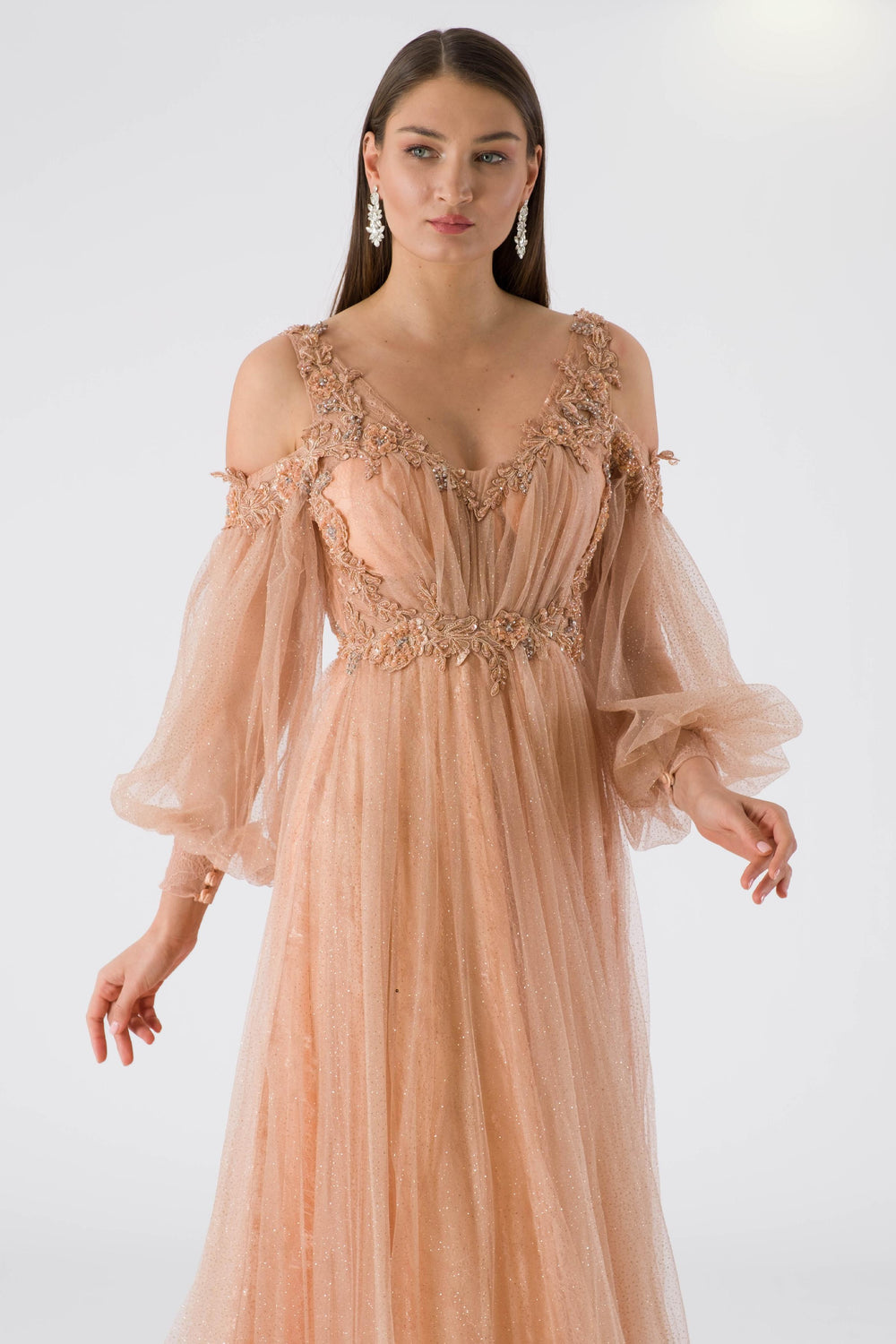 Supply salmon evening dress dress