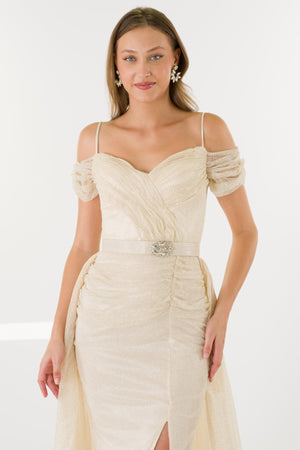 Asfella Beige Evening Dress Dress