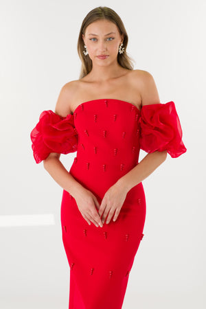 Astella Red Evening Dress