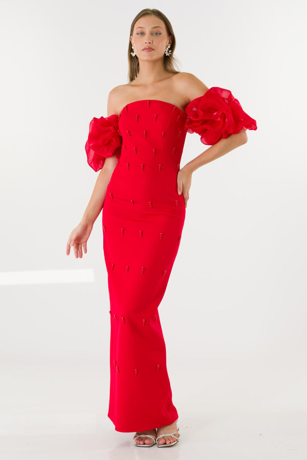 Astella Red Evening Dress