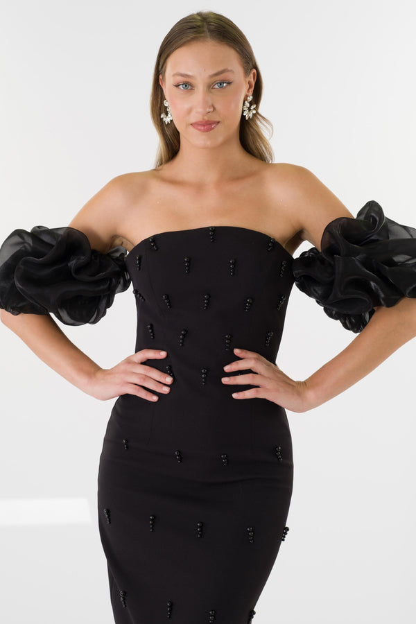 Astella black evening dress dress