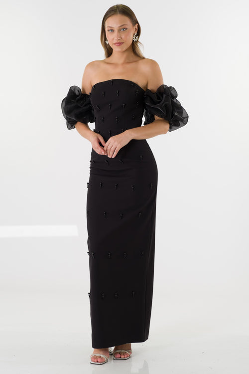 Astella black evening dress dress