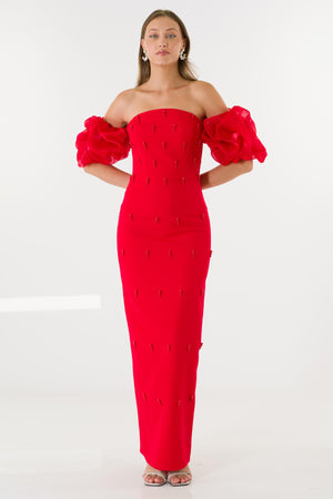 Astella Red Evening Dress