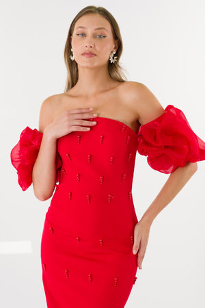 Astella Red Evening Dress