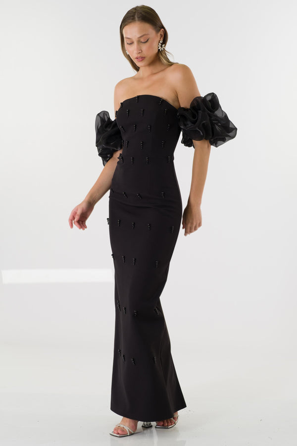 Astella black evening dress dress