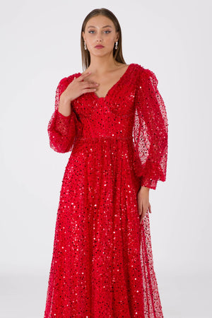 Artzzo Red Evening Dress