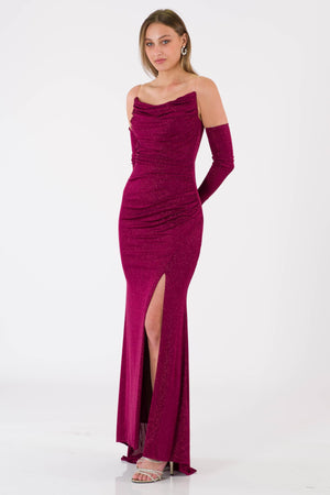 Badajoz Bordeaux Evening Dress