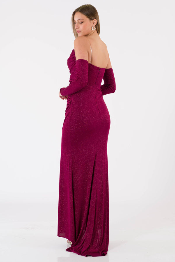 Badajoz Bordeaux Evening Dress