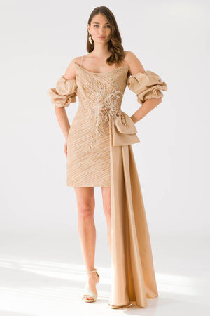 Belacu beige evening dress dress