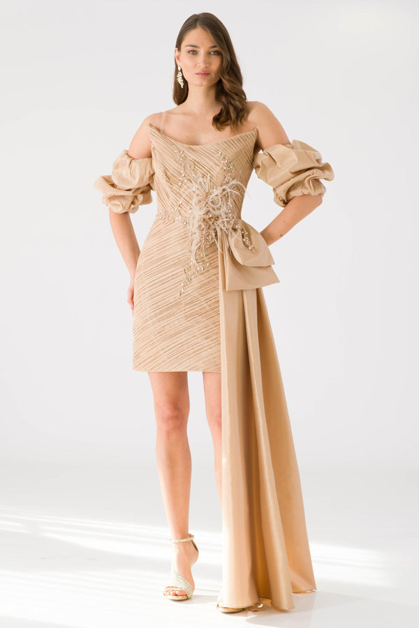 Belacu beige evening dress dress