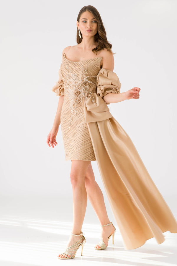 Belacu beige evening dress dress