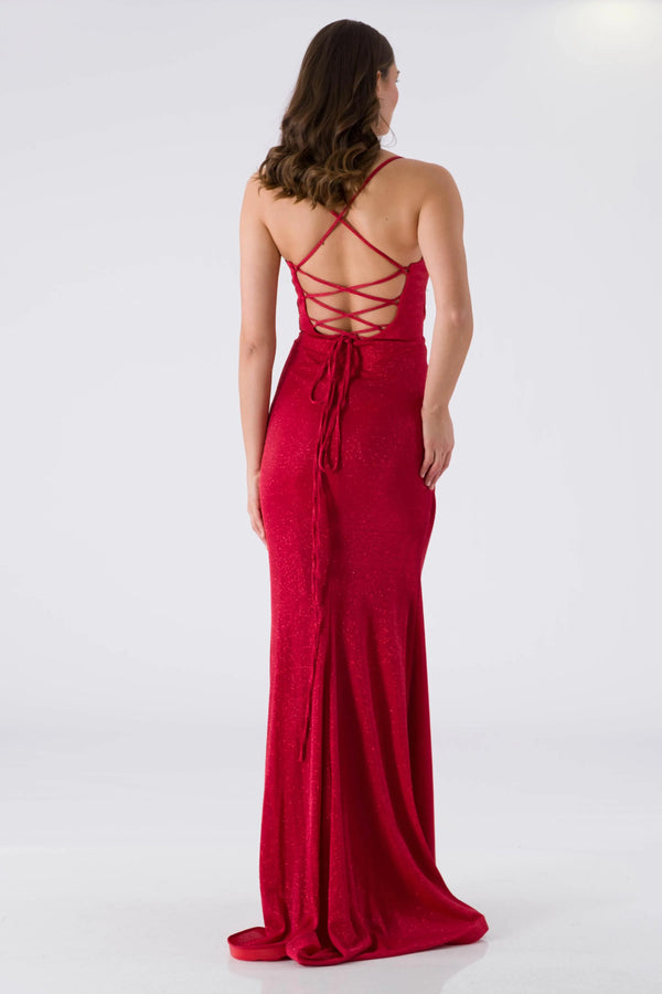 BRIGHT Red Evening Dress