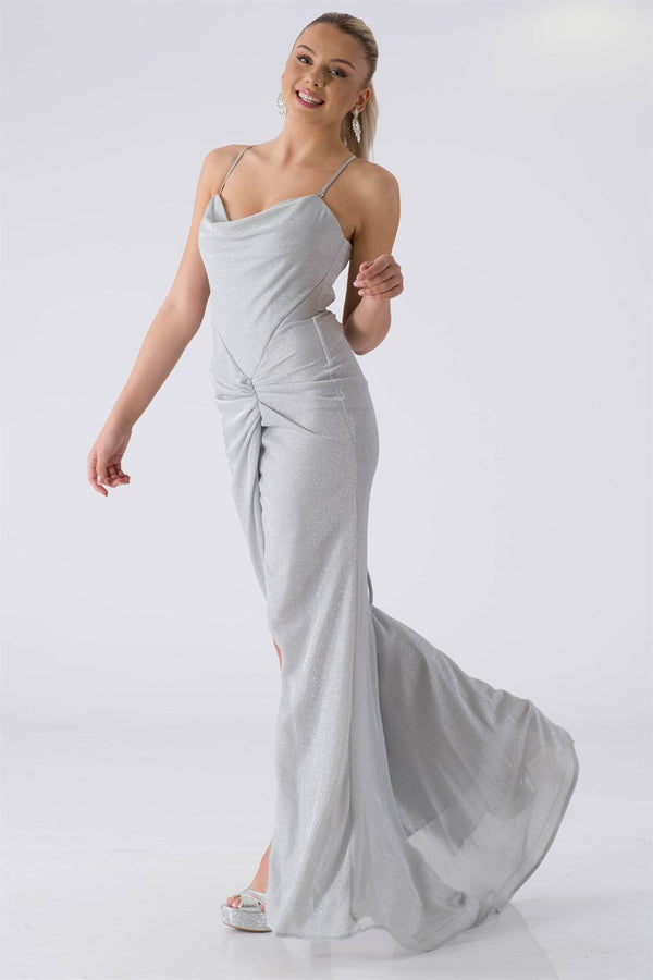 BRIGHT Silver Evening Dress