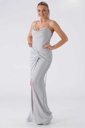 BRIGHT Silver Evening Dress