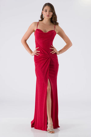 BRIGHT Red Evening Dress