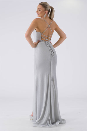 BRIGHT Silver Evening Dress