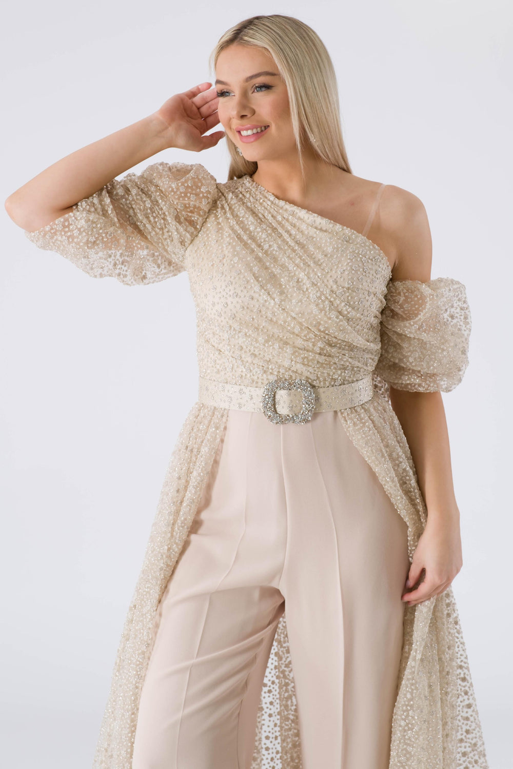 Bule Beige Evening Dress Dress