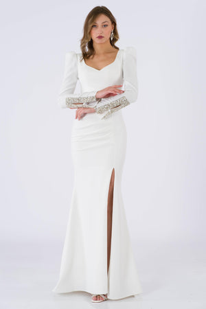 Burgos Ecru Evening Dress