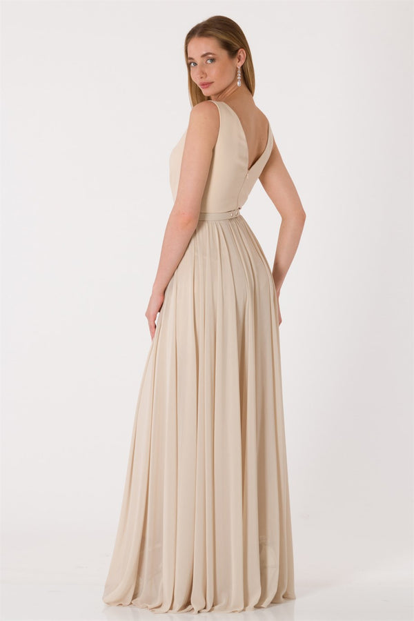 Buse beige evening dress dress