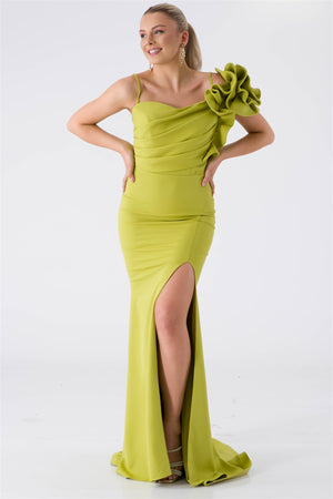 Carla Peanut Green Evening Dress