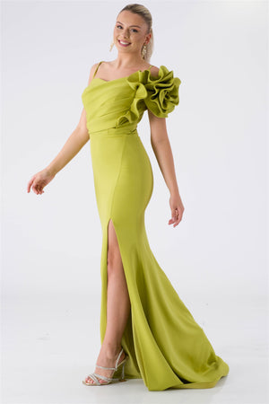 Carla Peanut Green Evening Dress