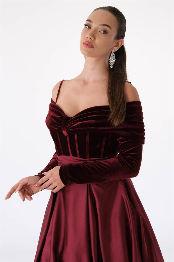 Chea Bordeaux Evening Dress