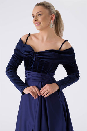 Chea navy blue evening dress dress