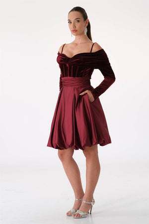 Chea Bordeaux Evening Dress