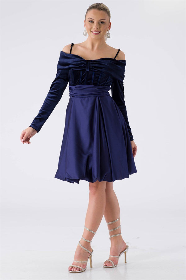 Chea navy blue evening dress dress