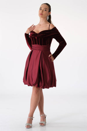 Chea Bordeaux Evening Dress