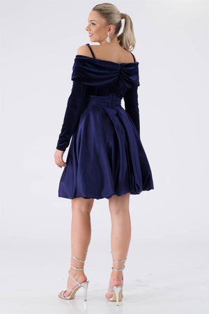 Chea navy blue evening dress dress