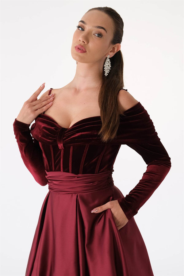 Chea Bordeaux Evening Dress