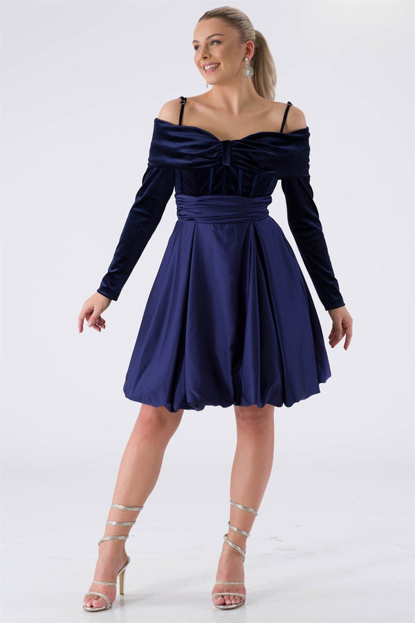 Chea navy blue evening dress dress