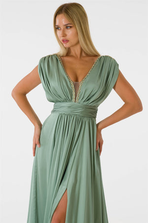 Deren Princess Mint Evening Dress