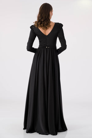 Dovty black evening dress dress