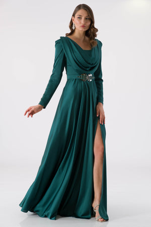 Dovty emerald evening dress dress