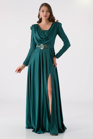 Dovty emerald evening dress dress