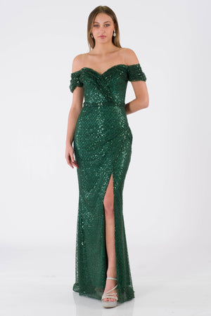 Eira emerald evening dress dress