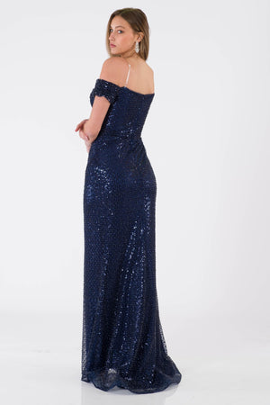 Eira navy blue evening dress dress