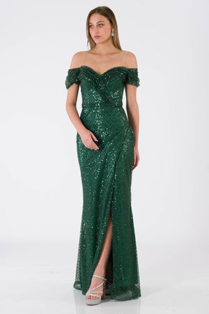 Eira emerald evening dress dress