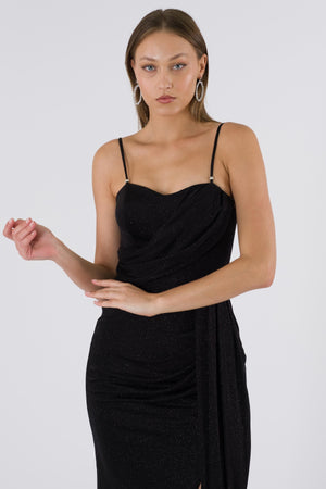 Entremont black evening dress dress