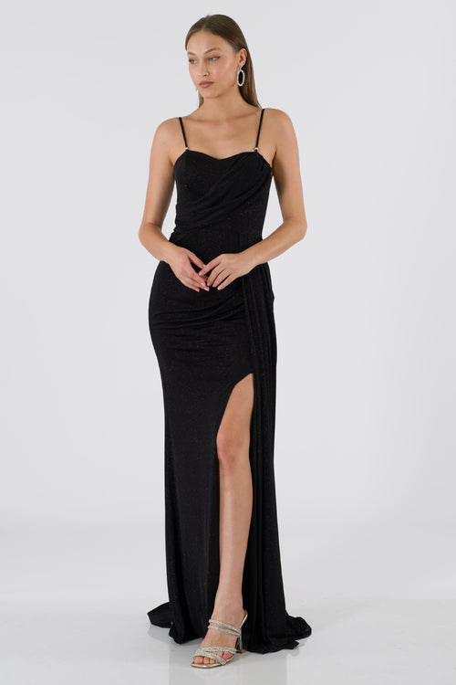 Entremont black evening dress dress