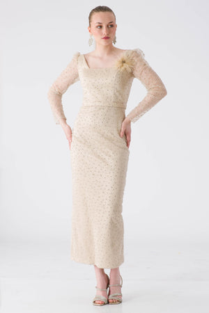 Guruh beige evening dress dress