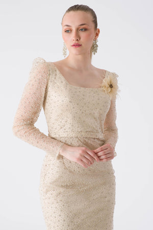 Guruh beige evening dress dress