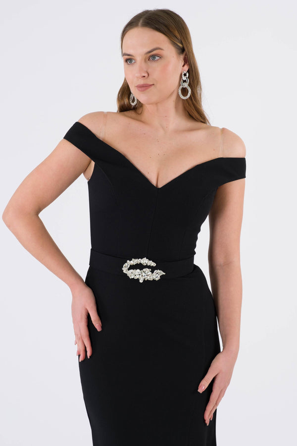 Herisau black evening dress dress