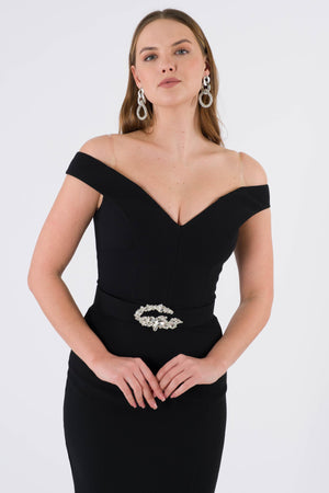 Herisau black evening dress dress