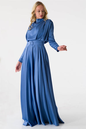 Sisi indigo evening dress dress